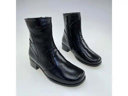 Dámske kvalitné teplé čierne pohodlné členkové topánky BUT888-60