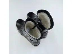 Dámske kvalitné teplé čierne pohodlné členkové topánky BUT888-60