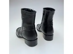 Dámske kvalitné teplé čierne pohodlné členkové topánky BUT888-60