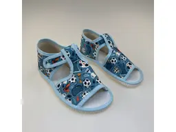 Chlapčenské otvorené textilné papučky Maník M-02-1SCH