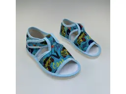 Chlapčenské otvorené textilné papučky Maník M-02-1SCH