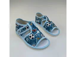 Chlapčenské otvorené textilné papučky Maník M-02-1SCH