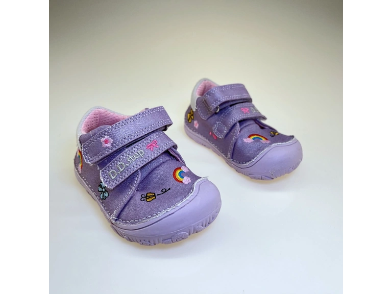 Detské barefoot fialové plátenky DPG023-C073-329A