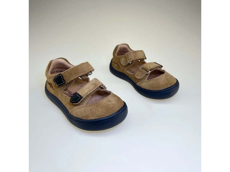 Detské hnedé barefoot letné sandále Tery brown
