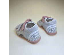 Detské sivo strieborné  sandálky DSG023-G075-345A