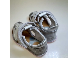 Detské bielo strieborné barefoot polosandálky DSG023-G076-382