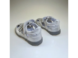 Detské strieborné barefoot polosandálky DSG123-G077-360A