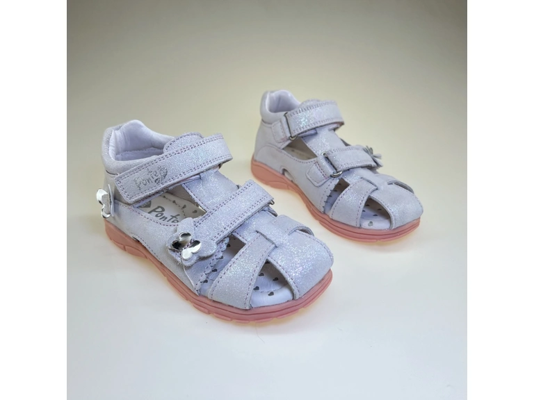 Detské sivé  sandálky PSG223-DA05-1-386A
