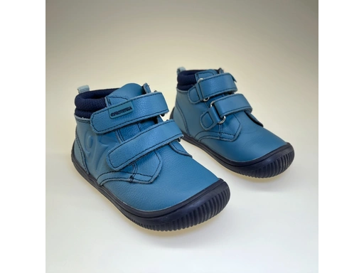 Detské celé modré barefoot topánky Tendo Denim