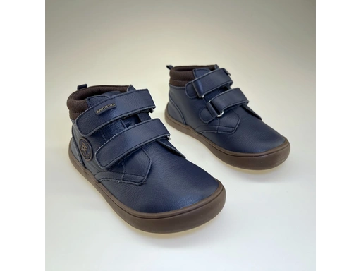 Detské celé modré barefoot topánky Tendo brown