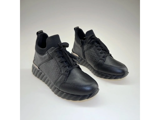 Dámske čierne polo-členkové topánky D5982-01