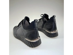 Dámske čierne polo-členkové topánky D5982-01