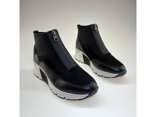 Dámske čierne teplé členkové topánky N6352-01