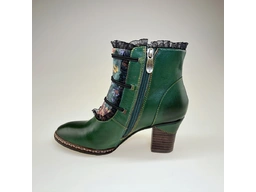 Dámske očarujúce zelené členkové topánky Amceliao34