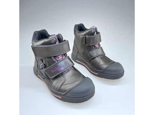 Detské texové strieborné cele topánky PPG223A-DA06-3-219