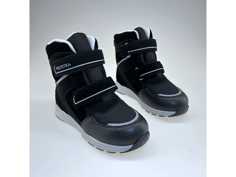Detské celé teplé čierne vodeodolné topánky Tino black