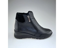 Čierne teplé dámske členkové topánky P5-1587-003