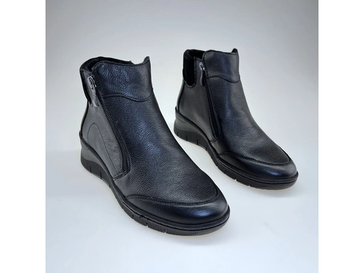 Čierne teplé dámske členkové topánky P5-1587-003