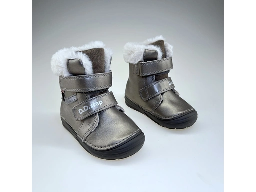 Detské sivé členkové teplé topánky DVG023-W071-374A