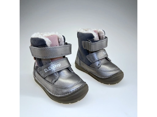 Detské sivé členkové teplé topánky DVG023-W071-364A