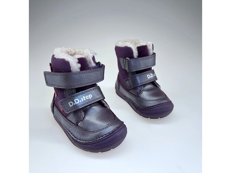 Detské teplé fialové členkové topánky DVG023-W071-364B