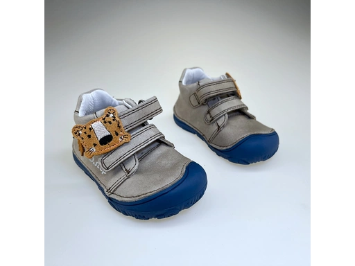 Detské sivé poločlenkové barefoot topánky DPB024-S070-41369A