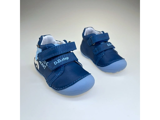 Detské modré poločlenkové topánky DPB024-S015-41882A-O