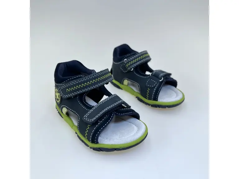 Detské modré letné sandále Delron denim