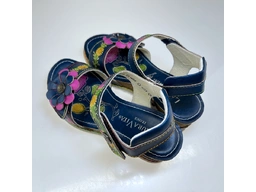 Dámske letné modré kožené sandále Bonito03-90