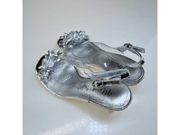 Dámske originálne strieborné sandále Mira01