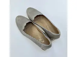 Dámske zlaté kožené mäkučké lodičky K3477/3510M-AU2