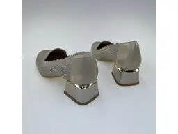 Dámske zlaté kožené mäkučké lodičky K3477/3510M-AU2