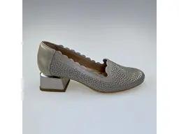 Dámske zlaté kožené mäkučké lodičky K3477/3510M-AU2