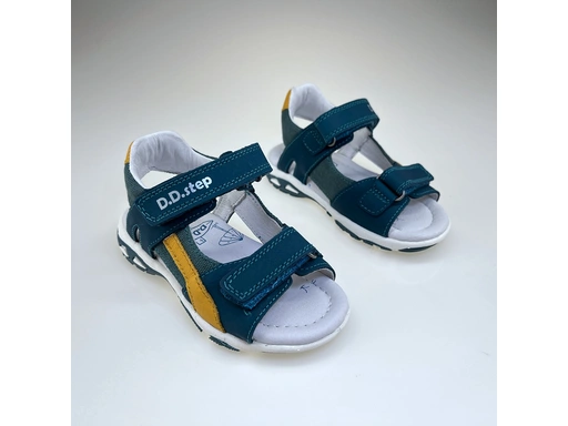 Detské zeleno-modré sandálky DSB124-G290-41189A