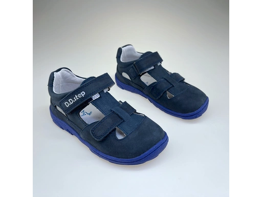 Detské barefoot modré sandálky DSB124-G077-41892