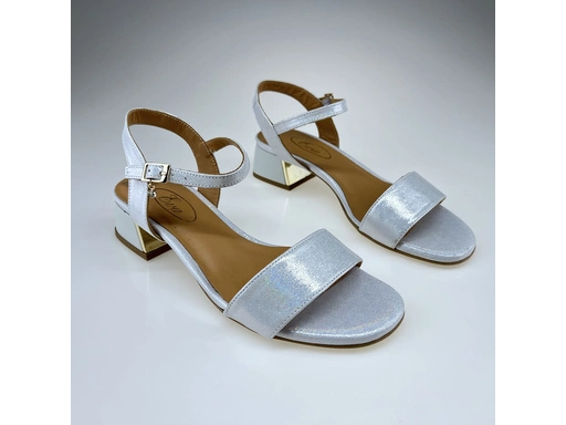 Dámske bielo strieborné sandále K3485V/1110-10Ag