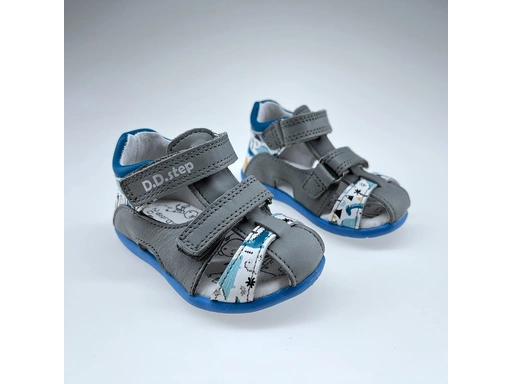 Detské sivé sandálky DSB024-G075-41154B