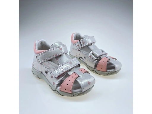 Detské strieborné sandálky DSG124-G064-41911