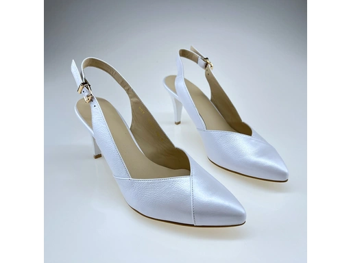 Dámske biele spoločenské sandále A7020-10