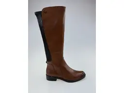 Dámske kožené pohodlné koňakové čižmy XL 9-25523-41-40