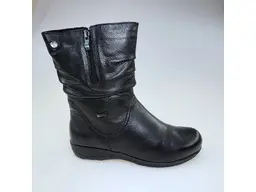 Dámske čierne mäkučké širšie kožené 3/4čižmy 9-26456-43-022