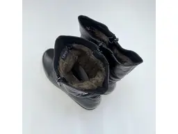 Dámske čierne mäkučké širšie kožené 3/4čižmy 9-26456-43