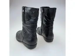 Dámske čierne mäkučké širšie kožené 3/4čižmy 9-26456-43