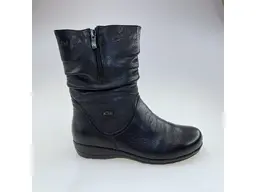 Dámske čierne mäkučké širšie kožené 3/4čižmy 9-26456-43