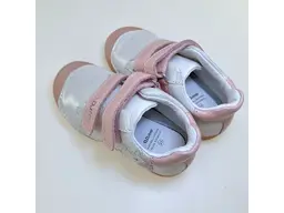 Dievčenské  kožené strieborné polopanky S049-51250M