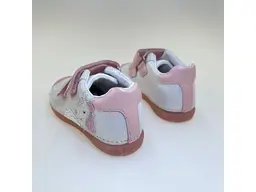 Dievčenské  kožené strieborné polopanky S049-51250M