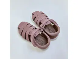 Detské kožené ružové vychádzkové polo-sandálky Nina pink