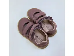 Detské kožené ružové vychádzkové barefoot polo-sandálky Nery old pink