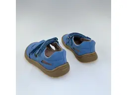 Detské kožené svetlo-modré vychádzkové barefoot polo-sandálky Nery blue