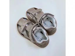 Detské kožené ružové vychádzkové barefoot polo-sandálky Hana pink
